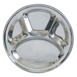 ランチプレート 27.5cm 丸型 ROCCO ロッコ ステンレス （ お皿 仕切り皿 ワンプレート ランチ皿 仕切り 皿 ステンレス食器 割れにくい ）