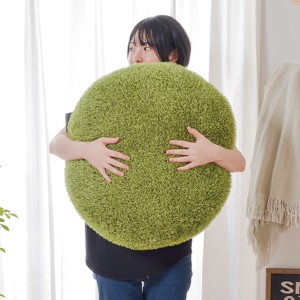 クッション 芝生風クッション シーヴァ Mサイズ 直径60cm （ 丸 大きい ふわふわ フロアクッション 座布団 ざぶとん 円形 ごろ寝 枕 まく