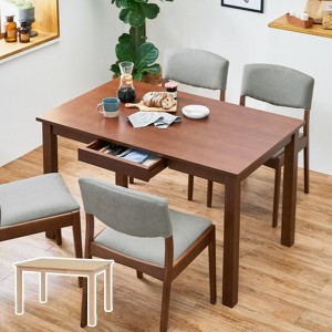 ダイニングテーブル 幅120cm 引き出し付き 天然木 木製 テーブル 机 つくえ 4人掛け 四人掛け 北欧風 （ ダイニング 食卓 ダイニング家具