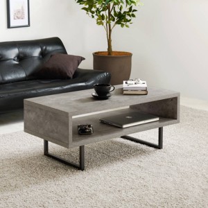 ローテーブル おしゃれ 小さめ オープン収納 コンクリート調 お手入れ簡単 幅90cm （ リビングテーブル センターテーブル ロー テーブル 
