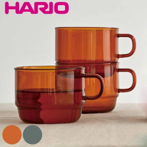 ハリオ マグカップ スタッキング 300ml HARIO COLORS 耐熱ガラス （ 電子レンジ対応 マグ 耐熱マグ ガラスマグ スープカップ カップ コッ