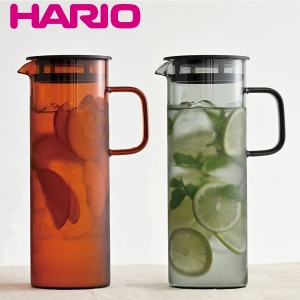 ハリオ ピッチャー 冷水筒 800ml コールドブリュー HARIO COLORS 耐熱ガラス （ 水差し 水入れ 耐熱 ガラス製 熱湯 取っ手なし フィルタ