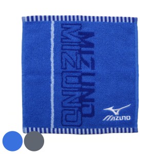 ハンドタオル MIZUNO ミズノ 34×35cm ブルー グレー （ タオル タオルハンカチ 手拭き 手洗い 綿100 吸水 デイリータオル スポーツブラ