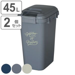 ゴミ箱 45L 同色2個セット ハンドル付き ジョイントペール （ ごみ箱 45リットル 同色 2個セット 屋外 屋内 ジョイント 連結 ふた付き 分