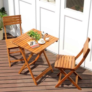 ガーデンテーブル チェア 3点セット TOAST 木製 （ テーブル ガーデンチェア ガーデン 庭 木 折りたたみ 机 椅子 2脚 天然木 セット ウッ