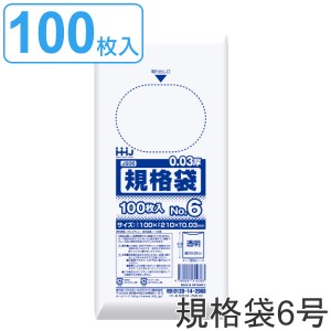 ゴミ袋 規格袋 6号 食品検査適合 厚さ0.03mm 100枚入り 透明 （ ポリ袋 ミニ 100枚 クリア 21×10cm 食品 小分け袋 梱包 透明ポリ袋 小さ