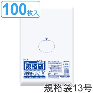 ゴミ袋 規格袋 13号 食品検査適合 厚さ0.03mm 100枚入り 透明 （ ポリ袋 100枚 クリア 38×26cm 食品 キッチン 台所 調理 ごみ袋 A4 透明