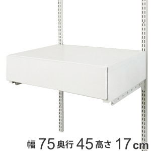 壁面収納 フィットラック 薄型 引き出し1段 フラットタイプ 幅75cm （ パーツ オプション 部品 DIY 収納 小物収納 小物入れ 引き出し 壁