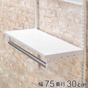 壁面収納 棚 パイプ付き ＴＰセット 幅75cm 奥行30cm フィットラック （ 棚板 ハンガーラック DIY 収納 吊り下げ収納 クローゼット ホワ