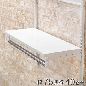 壁面収納 棚 パイプ付き ＴＰセット 幅75cm 奥行40cm フィットラック （ 棚板 ハンガーラック DIY 収納 吊り下げ収納 クローゼット ホワ