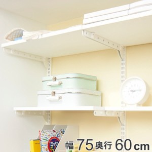 壁面収納 棚 幅75cm 奥行60cm フィットラック TSセット （ 棚板 木製 DIY 収納 ホワイト 可動棚 オープンラック 収納ラック 有効活用 収