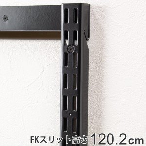 壁面収納 ＦＫスリット 120cm ショート ブラック フィットラック （ 棚柱 支柱 レール 高さ1202mm DIY ダボレール 収納 棚受け金具 棚受