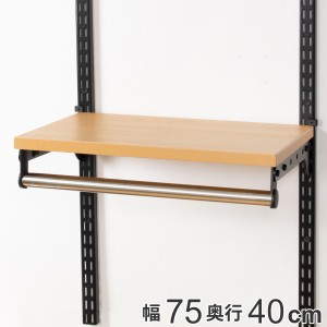 壁面収納 棚 パイプ付 TPセット 幅75cm×奥行40cm フィットラック （ パイプ付き 棚板 ハンガーラック DIY 収納 吊り下げ収納 クローゼッ