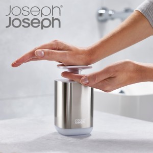 JosephJoseph ジョセフジョセフ ディスペンサー 350ml プレスト ソープディスペンサー スチール製 ハンドソープ ボトル （ ソープ 液体せ