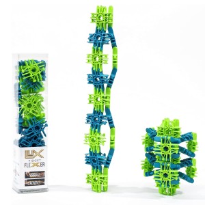 知育玩具 ラックスブロックス フィジットフレクサー 緑水色 30ピース入り （ ブロック おもちゃ Lux Blox 6歳以上 アメリカ製 知育おもち