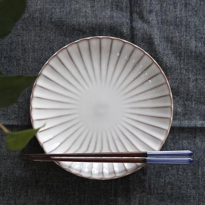プレート 19cm 風雅 月白 皿 和食器 磁器 日本製 （ 中皿 白 食洗機対応 電子レンジ対応 お皿 オーブン対応 耐熱 白い食器 丸皿 しのぎ 
