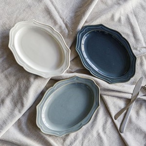 プレート 24cm 楕円皿 Vanves ヴァンヴ 皿 食器 洋食器 磁器 日本製 ( 食洗機対応 電子レンジ対応 中皿 メイン皿 オーバル リム皿 耐熱