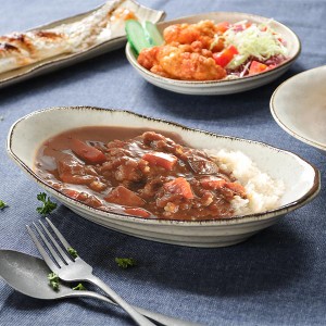 カレー＆パスタ皿 26cm COTON 皿 食器 洋食器 磁器 日本製 （ 食洗機対応 電子レンジ対応 カレー皿 楕円 パスタ皿 耐熱 オーブン対応 ボ