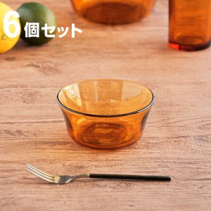 DURALEX ボウル 250ml ニセンボウル AMBER 強化ガラス 6個セット （ 食洗機対応 電子レンジ対応 サラダボウル シリアルボウル ガラス食器