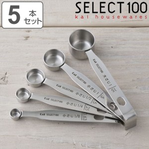 計量スプーン 5本組 SELECT100 食洗機対応 貝印 （ セレクト100 メジャースプーン 調味料スプーン 5本 セット ステンレス 大さじ 小さじ 