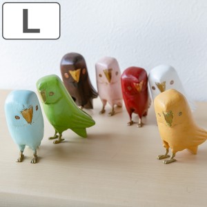 オブジェ フクロウ Lサイズ マスコット 木製 （ ふくろう 鳥 かわいい マンゴーウッド 真鍮 アンティーク 梟 トリ 天然木 玄関 デスク お