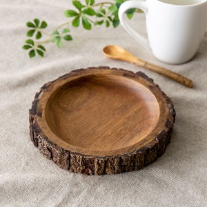 プレート 17cm Konoka 木製 アカシア 食器 皿 （ アカシアプレート 木 小皿 木製プレート 木製食器 丸太プレート アカシア食器 おしゃれ 