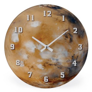 掛け時計 アナログ マーズ 火星 壁掛け 時計 インテリア （ 壁掛け時計 とけい ウォールクロック クロック 雑貨 ガラス製 二針式 卓上 ｍ