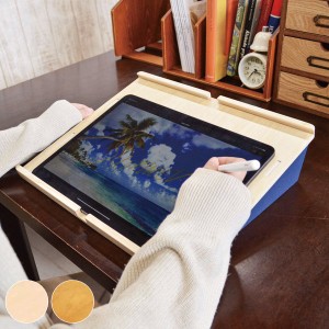 タブレットスタンド 2way 卓上 木製 組立 （ タブレット スタンド 机上 天然木 iPadスタンド タブレット立て iPad Air mini タブレットPC