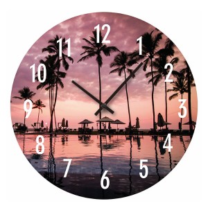 掛け時計 エクラクウォールクロック ビーチ アナログ 壁掛け 時計 インテリア （ 壁掛け時計 とけい ウォールクロック クロック 雑貨 海 