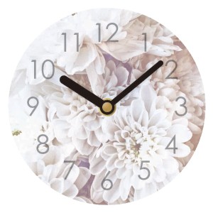 置き時計 エクラク デスククロック ブーケ ホワイト 白 インテリア アナログ 置き時計 オシャレ（ 置時計 とけい テーブルクロック クロ