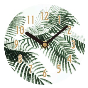 置き時計 エクラク デスククロック リーフ インテリア ホワイト 白 アナログ （ 置時計 とけい テーブルクロック クロック 雑貨 植物 グ