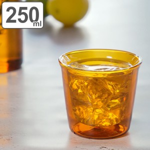 キントー グラス ダブルウォール 250ml CAST AMBER 耐熱ガラス （ KINTO 食洗機対応 電子レンジ対応 ロックグラス オールドグラス タンブ