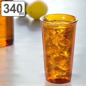 キントー グラス ダブルウォール 340ml CAST AMBER 耐熱ガラス （ KINTO 食洗機対応 電子レンジ対応 ロックグラス オールドグラス タンブ