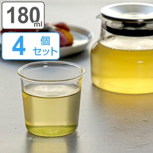 キントー コップ 180ml グリーンティーグラス 耐熱ガラス 4個セット （ KINTO 食洗機対応 電子レンジ対応 ガラスコップ カップ グラス ガ