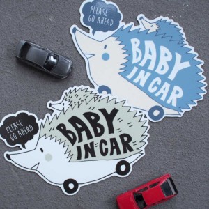 セーフティサイン Lien de famille Baby in car はりねずみ （ カーサイン セーフティ サイン ステッカー ハリネズミ マグネット 車 赤ち