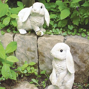 オーナメント ガーデンオーナメント ウサギ 2匹セット （ オブジェ 庭 飾り ガーデン うさぎ 園芸 エクステリア 玄関 動物 アニマル ガー