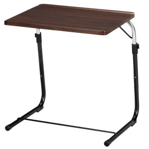 折り畳みサイドテーブル ブラウン 角度調節 （ 折りたたみ テーブル ナイトテーブル ベッドテーブル ソファーテーブル 簡易デスク 幅53.5