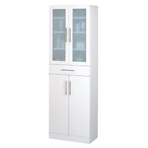 食器棚 カトレア 幅60×高さ180cm （ カップボード キッチン収納 食器収納 収納 キッチンキャビネット 収納棚 キッチン家具 白 ホワイト 