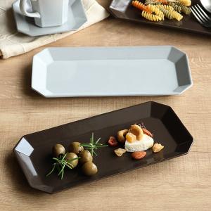 プレート 24cm ロングプレート デプレ 皿 食器 陶器 日本製 ( 食洗機対応 電子レンジ対応 ワンプレート 長皿 くすみカラー 無地 ケーキ