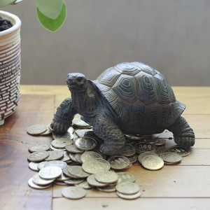 オブジェ リクガメ ペットバンク 貯金箱 （ 置物 動物 雑貨 アニマル リアル 飾る 卓上 ディスプレイ フィギュア マスコット 亀 カメ リ