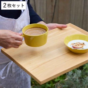 トレー 41×30cm warms 木製 ラバーウッド 2枚セット （ トレイ お盆 天然木 大きい 角 北欧 木 盆 大きめ 1人分 食事 夕食 おしゃれ 41c