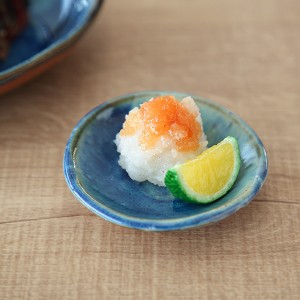 プレート 7cm IBUKI 瑠璃結晶 皿 食器 洋食器 陶器 日本製 （ 豆皿 醤油皿 薬味 箸休め 和食器 薬味皿 醤油 おつまみ お皿 瑠璃色 青 ）