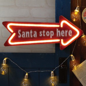 レスイヴェール LED MDFネオンアロー （ アートパネル ネオン クリスマス 矢印 サンタ サンタクロース led 飾り 間接照明 置物 子供部屋 