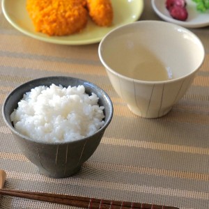 飯碗 11.5cm 十草 炭化 粉引 陶器 信楽焼 （ 食洗機対応 電子レンジ対応 お茶碗 ご飯茶碗 茶わん ライスボウル 十草模様 ご飯 サラダ 普