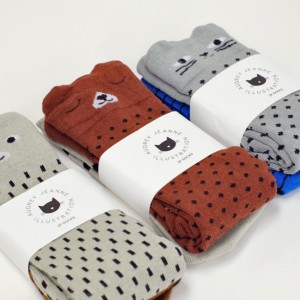 靴下 Audrey Jeanne Baby socks 2足組 ベビー用 （ ベビー ソックス 0歳 1歳 2歳 男の子 女の子 滑り止め くま ねこ かわいい 子供用靴下