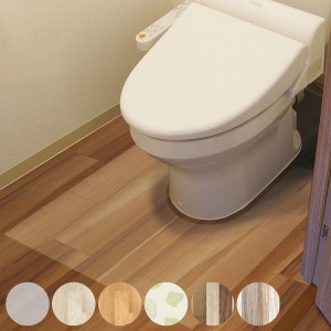 トイレマット 防水保護シートトイレ床用 90×80cm （ トイレ シート 吸着 トイレシート 撥水 撥水加工 防水 防カビ 抗菌 防臭 拭ける 床 