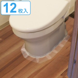 保護シート トイレ すきま用 6×9cm 12枚入 （ シート 吸着 トイレシート 撥水 撥水加工 防水 防カビ 抗菌 防臭 床 保護 吸着シート トイ