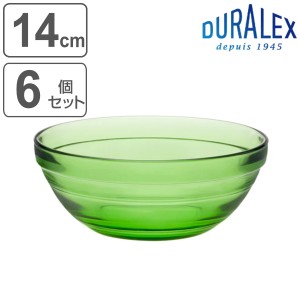 デュラレックス ボウル 14cm LYS STACK リススタック JUNGLE GREEN ジャングルグリーン 強化ガラス 6個セット （ 食洗機対応 電子レンジ