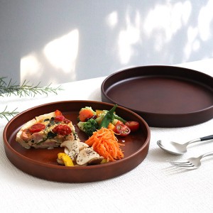 プレート 24cm SEE ディッシュプレート プラスチック 食器 皿 日本製 おしゃれ （ 電子レンジ対応 食洗機対応 木製風 大皿 木目調 割れに