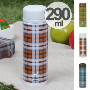 水筒 ステンレスボトル 290ml 氷止め スリム ( マグボトル 保冷 保温 DCダルグリーシュ タータンチェック コンパクト ステンレス ボ